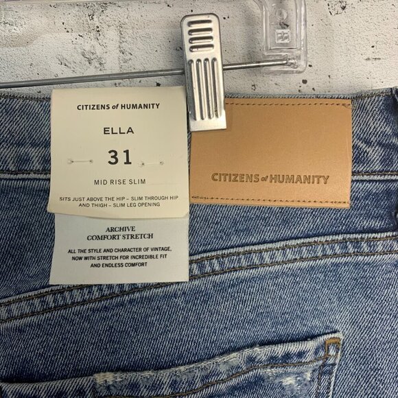 Citizens of Humanity Ella Jeans Mid Rise Slim Crop Light Wash Denim New - Picture 8 of 16